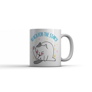 Reach For The Stars Mug Funny Sarcastic Cat Joke Coffee Cup